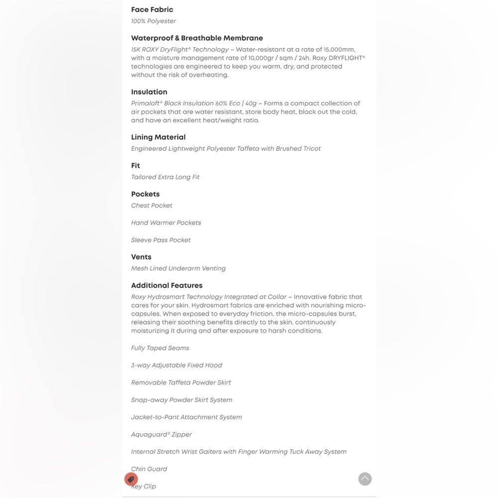 Roxy Stated Snow Jacket - Size Medium - image 5